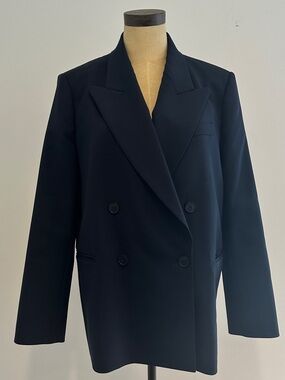 Joseph Navy Wool Double Breasted Blazer Size FR40/US8